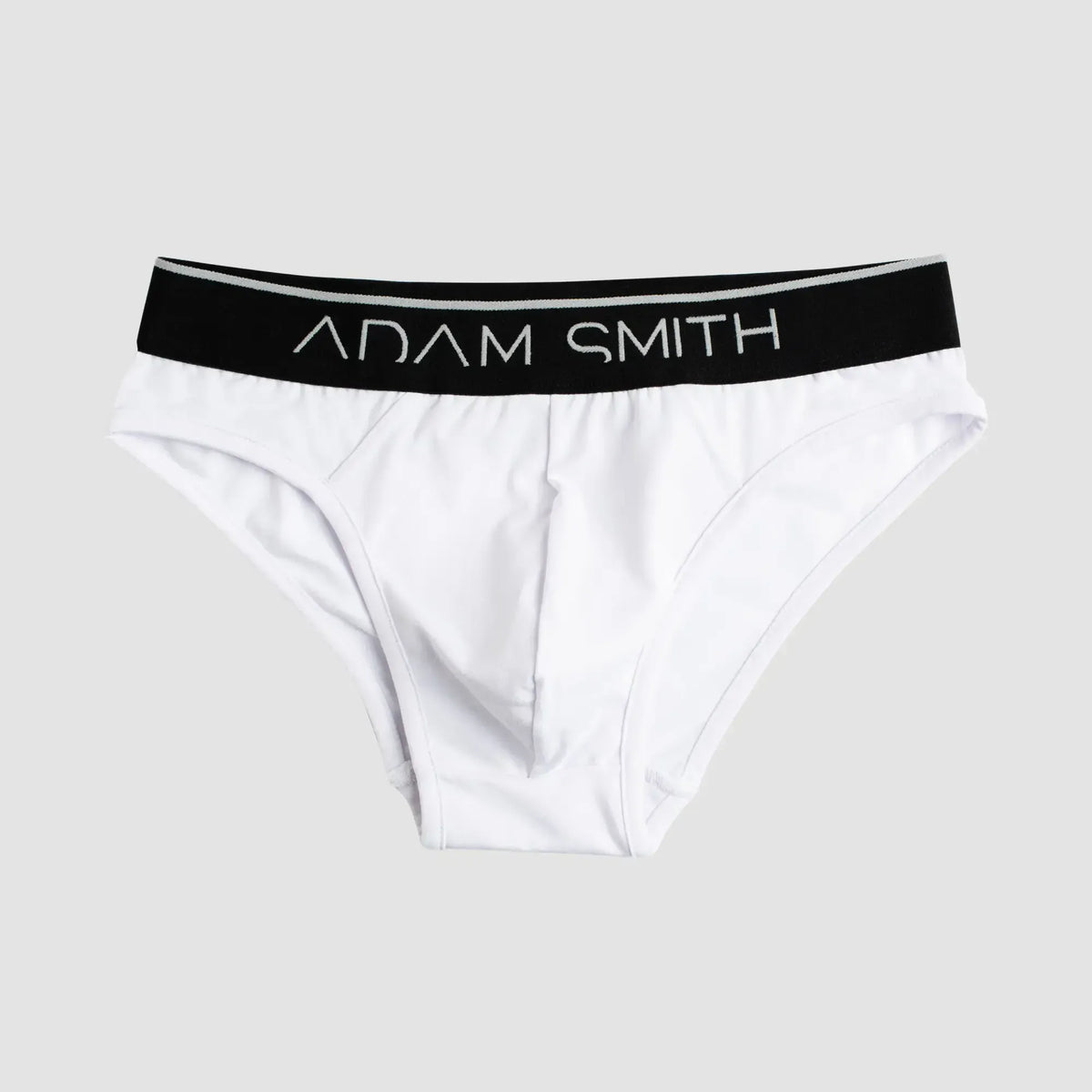 Basic briefs white adam smith briefs with black waistband and silver lettering for everyday comfort and support