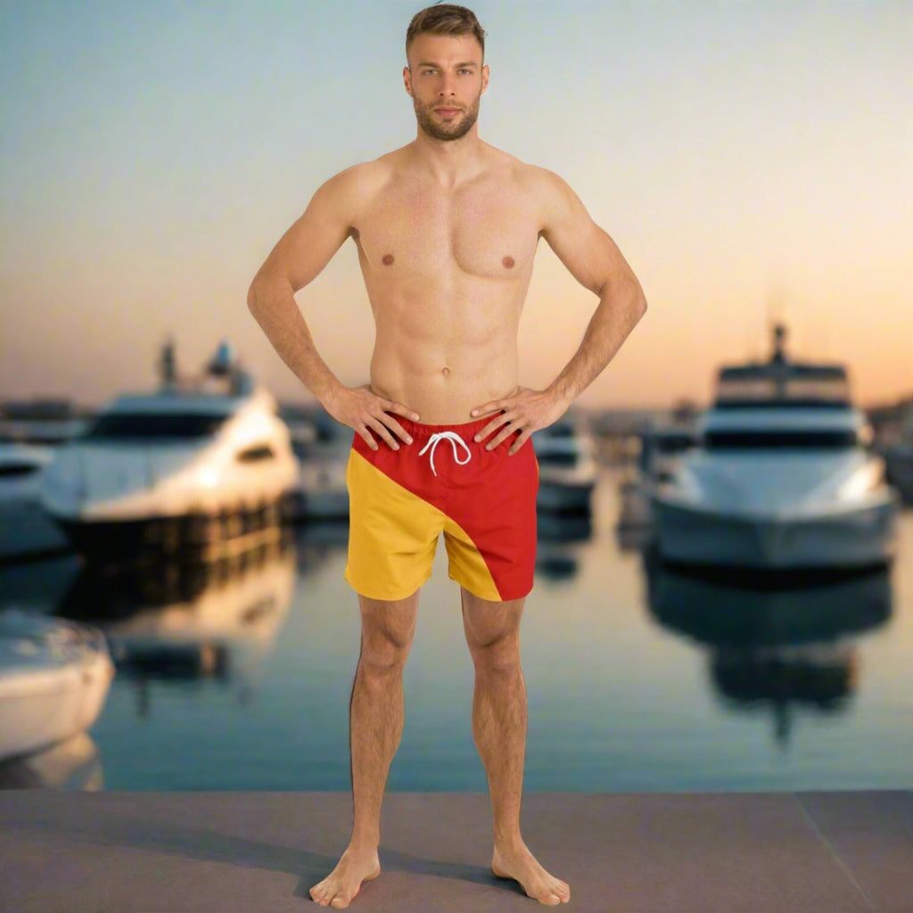 Maris Equi Signals Nautical Inspired Men's Swim Shorts - Man Overboard