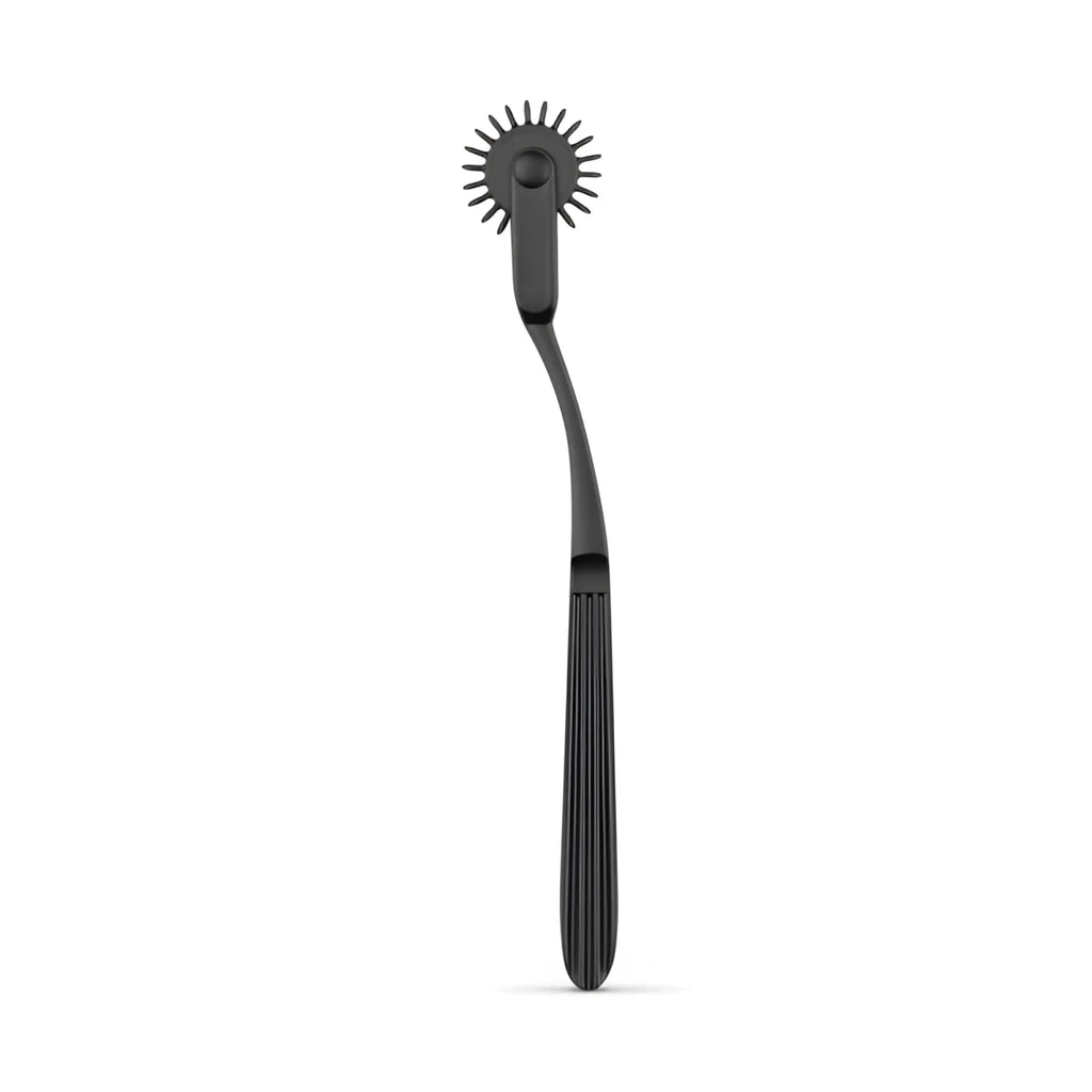 Black aluminium pinwheel with spiked edge and textured handle from bedroom fantasies collection