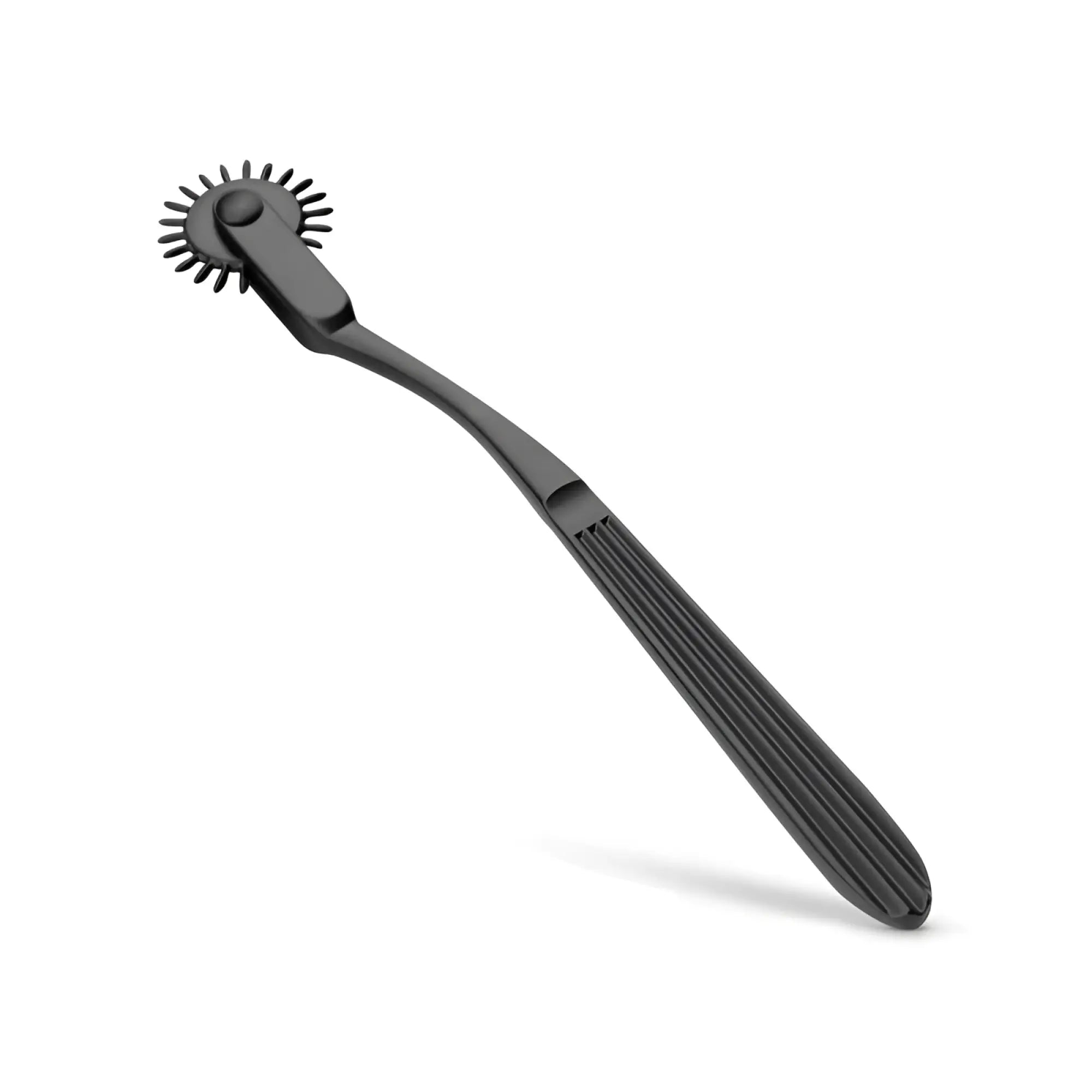 Black aluminium bedroom fantasies pinwheel with spiked edge and textured grip handle for sensory play