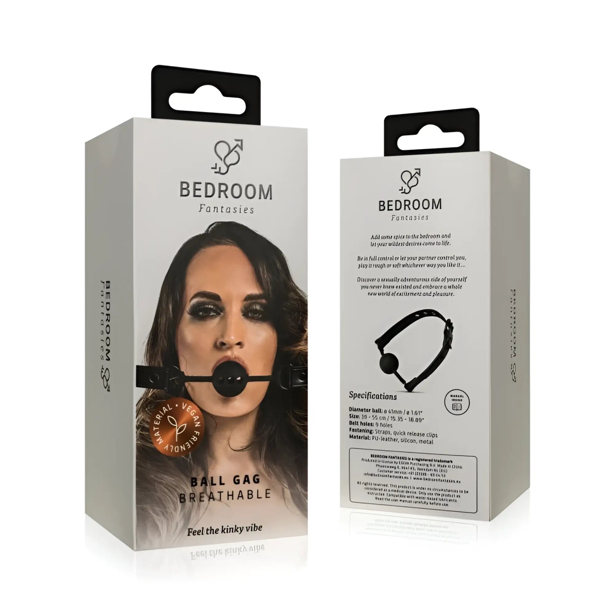 Bedroom fantasies breathable silicone black ball gag with adjustable strap and metal clasp for secure fit