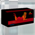 Black rectangular box with red accents featuring a woman in pink lingerie and ezywhip branding for nitrous chargers
