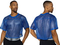 BIKE Athletic BAM134 short sleeve practice jersey in royal, showing front and back views on a model.