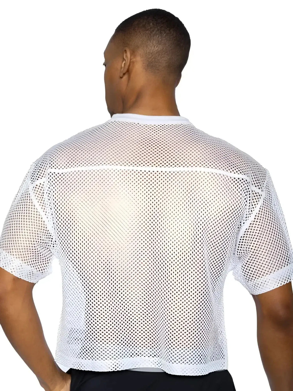 BIKE Athletic BAM134 short sleeve practice jersey in white, shown from the back.