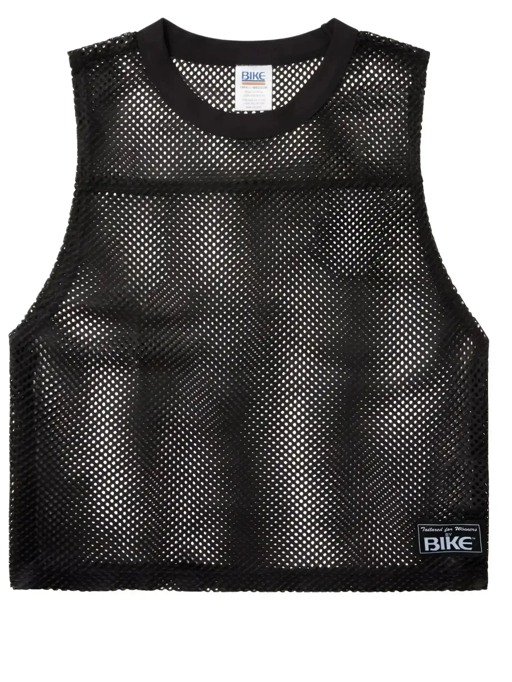 Front view of the BIKE Athletic BAM135 sleeveless mesh practice jersey in black.