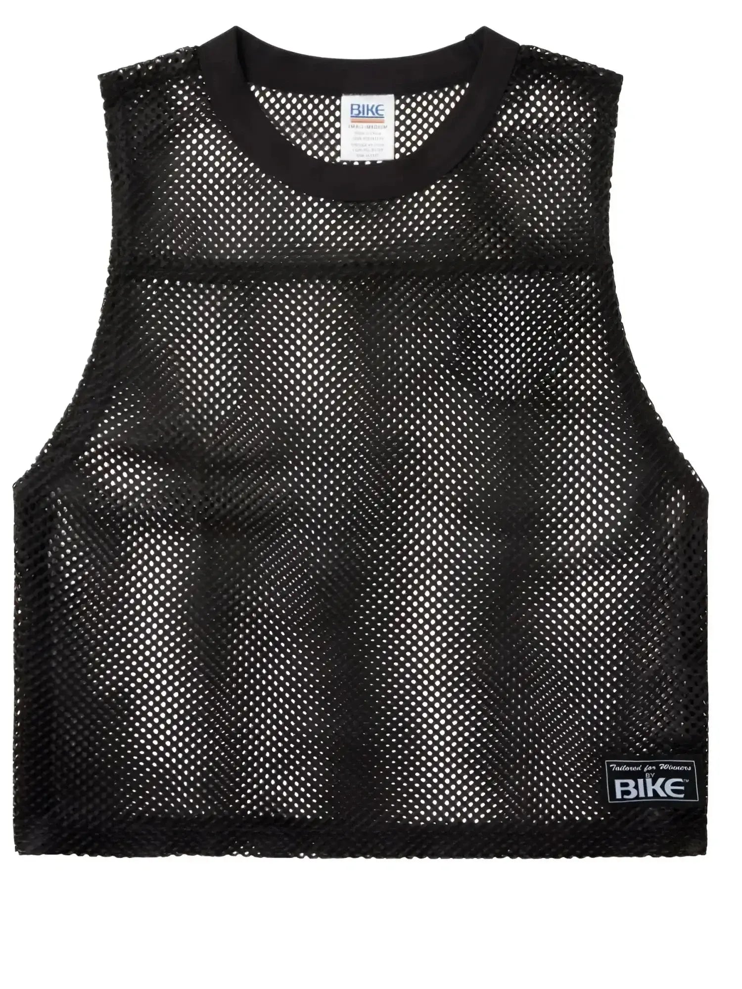 Front view of the BIKE Athletic BAM135 sleeveless mesh practice jersey in black.