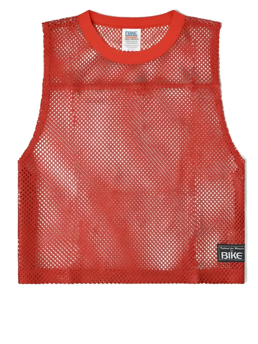 Front view of a red BIKE Athletic BAM135 sleeveless mesh practice jersey tank top.