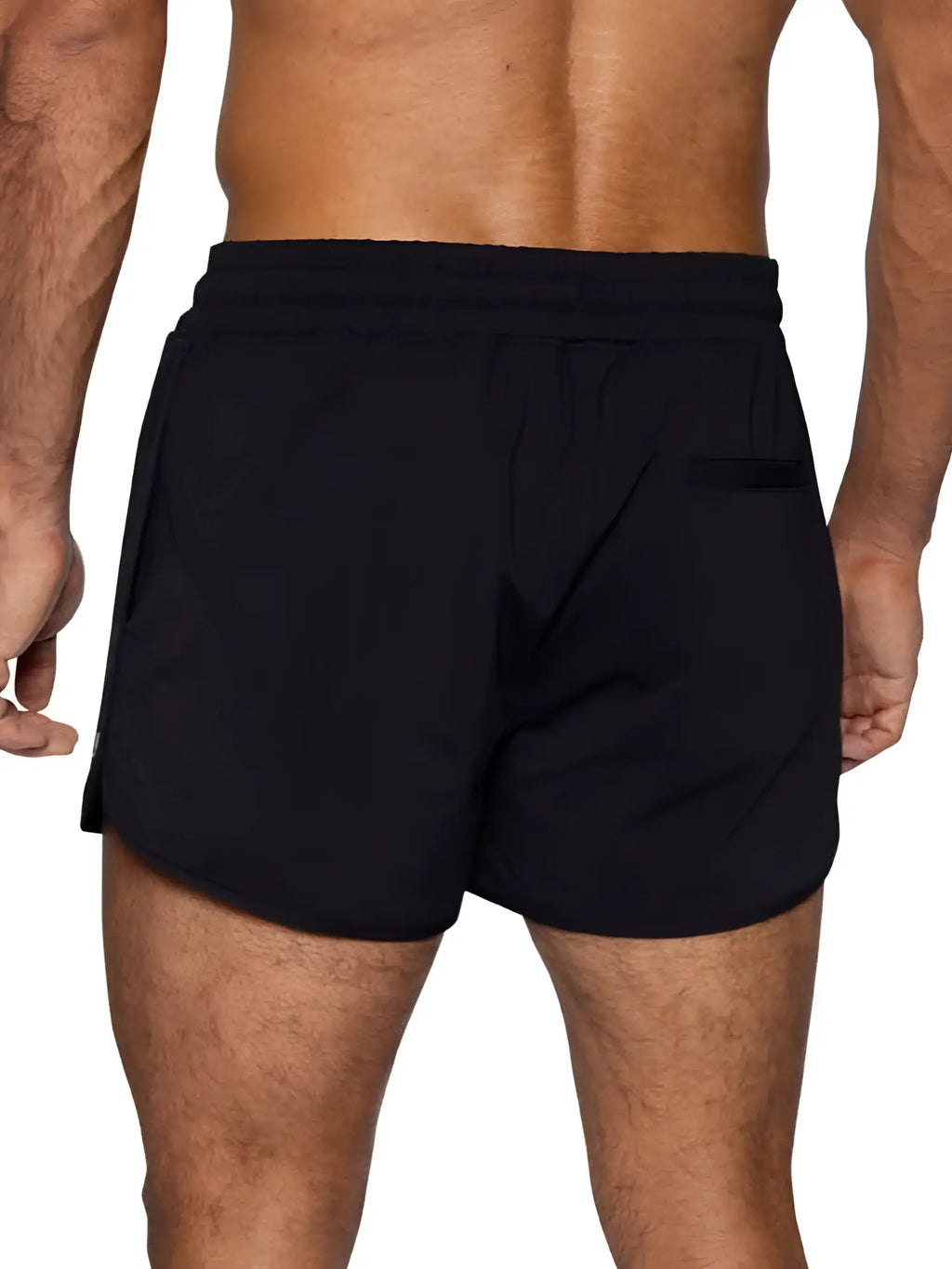 BIKE Athletic BAM200 track shorts in black, shown from a back view on a person.