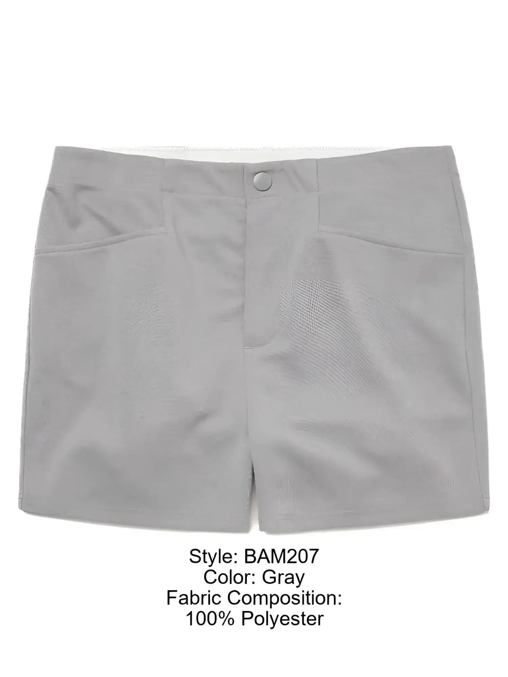 Front view of BIKE Athletic BAM207 5-inch Coaches shorts in gray.