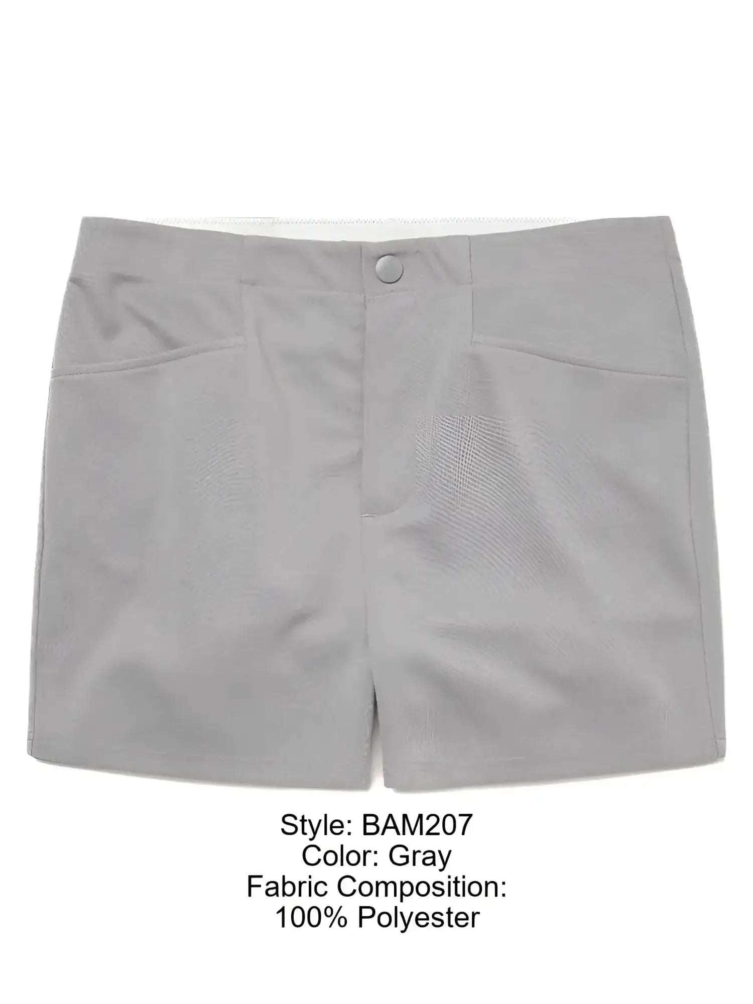 Front view of BIKE Athletic BAM207 5-inch Coaches shorts in gray.