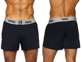 BIKE Athletic BAM216 Jock Short in black, showing front and back views on a model.