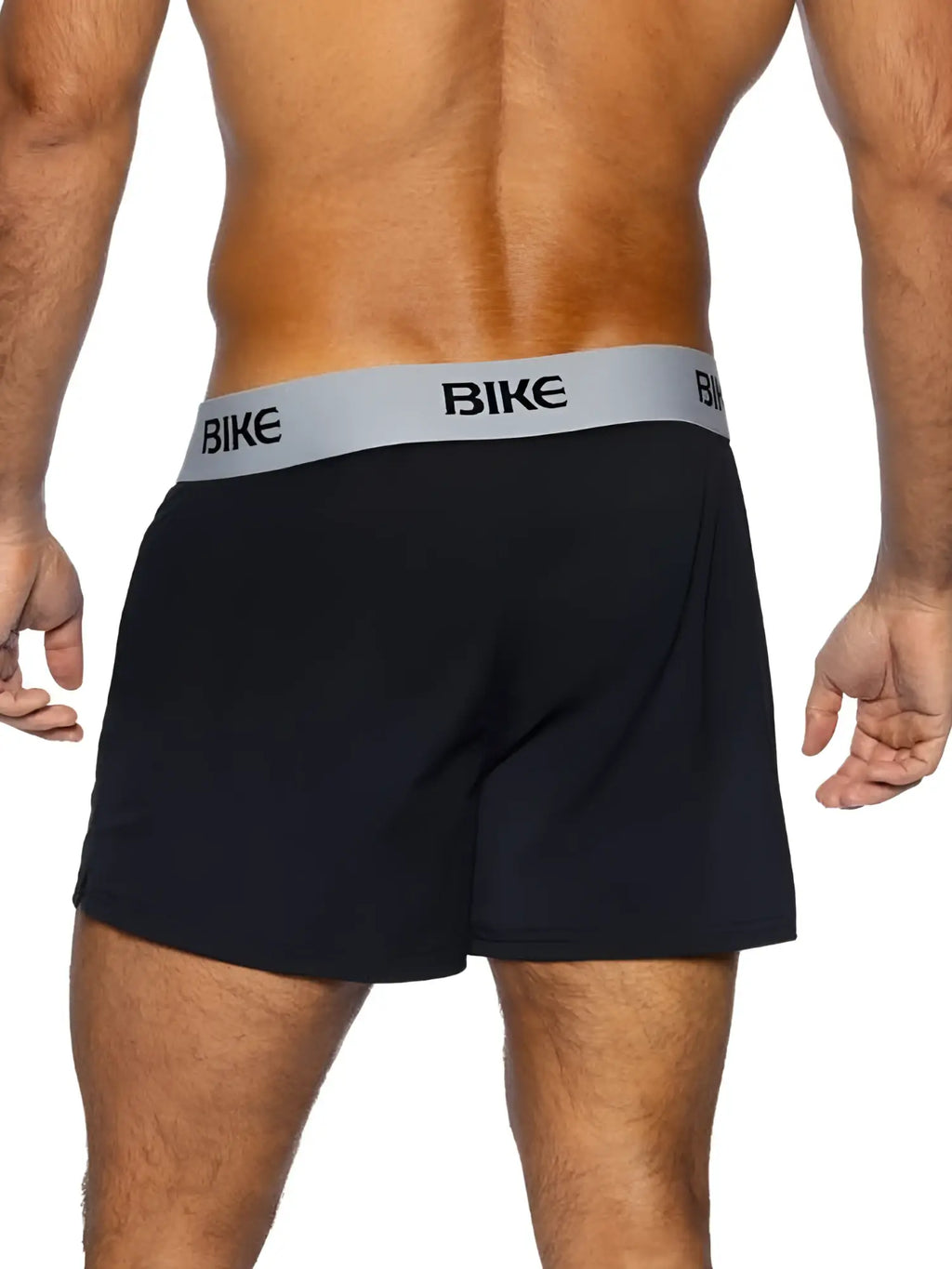 Back view of BIKE Athletic BAM216 Jock Short in black worn by a man.