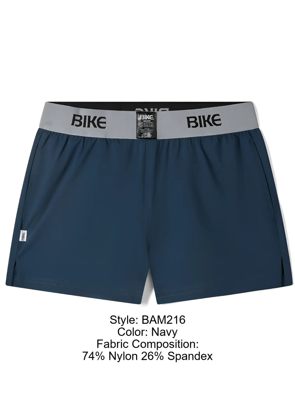 BIKE Athletic BAM216 Performance Jock Short in Navy, front view.