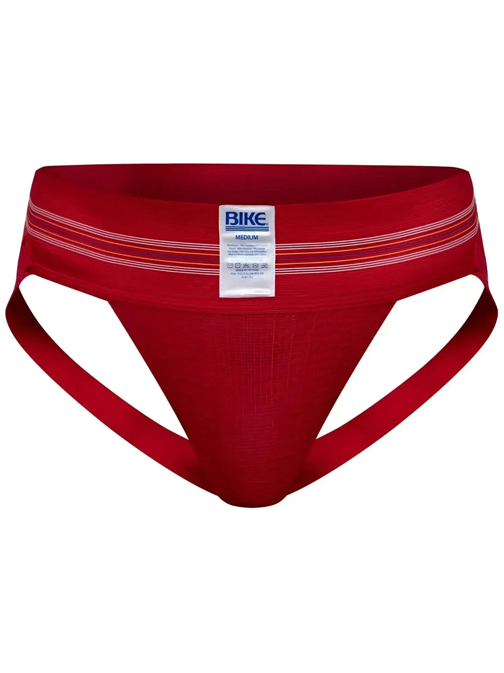Front view of the red BIKE Athletic BAS306 Original Number 10 jockstrap.