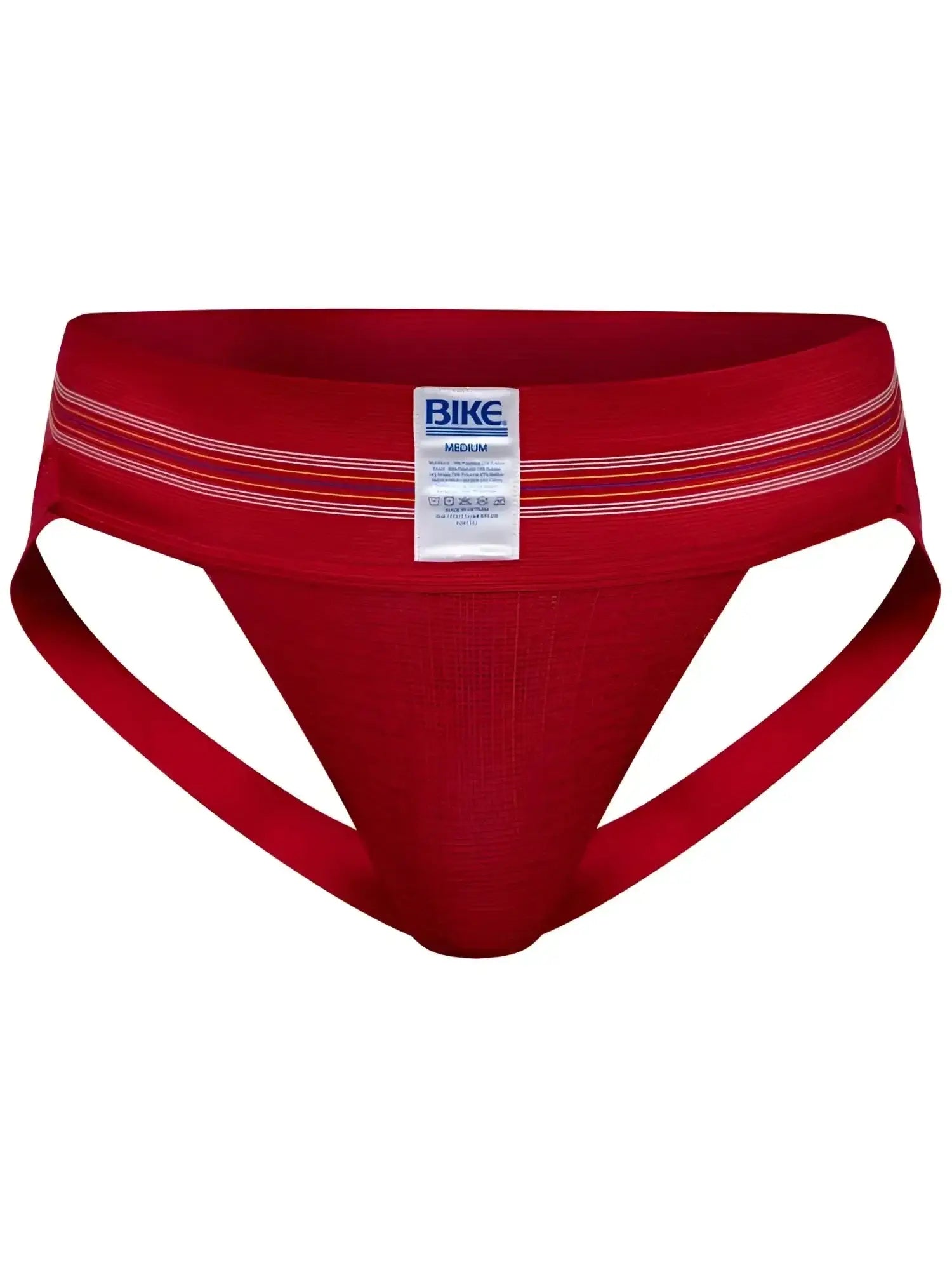 Front view of the red BIKE Athletic BAS306 Original Number 10 jockstrap.