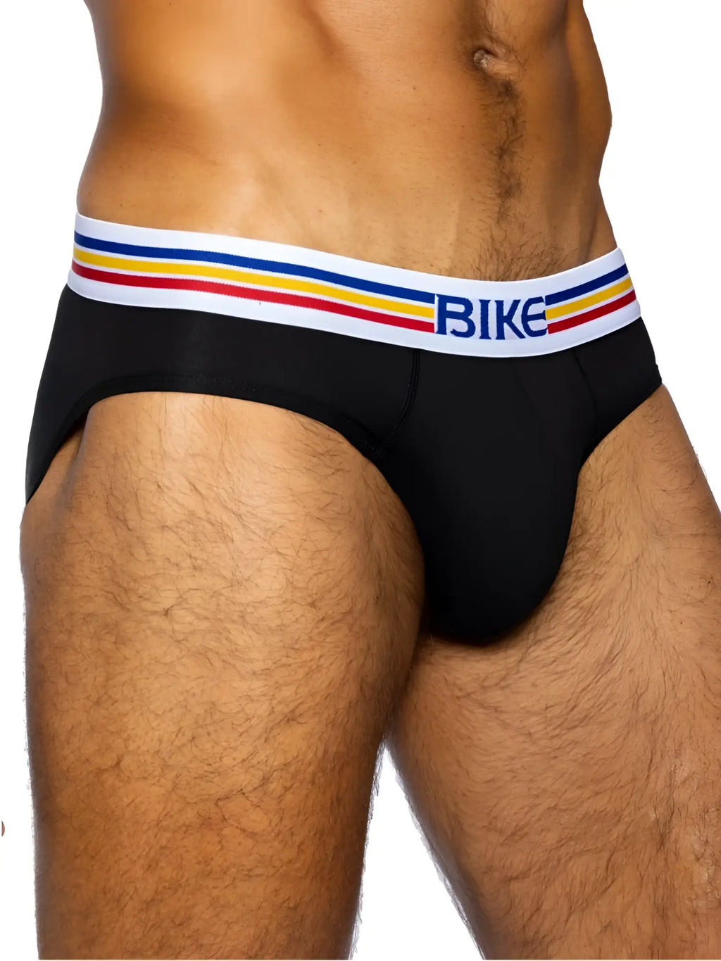BIKE Athletic BAS327 stretch cotton brief in black, shown in a front-facing product view.