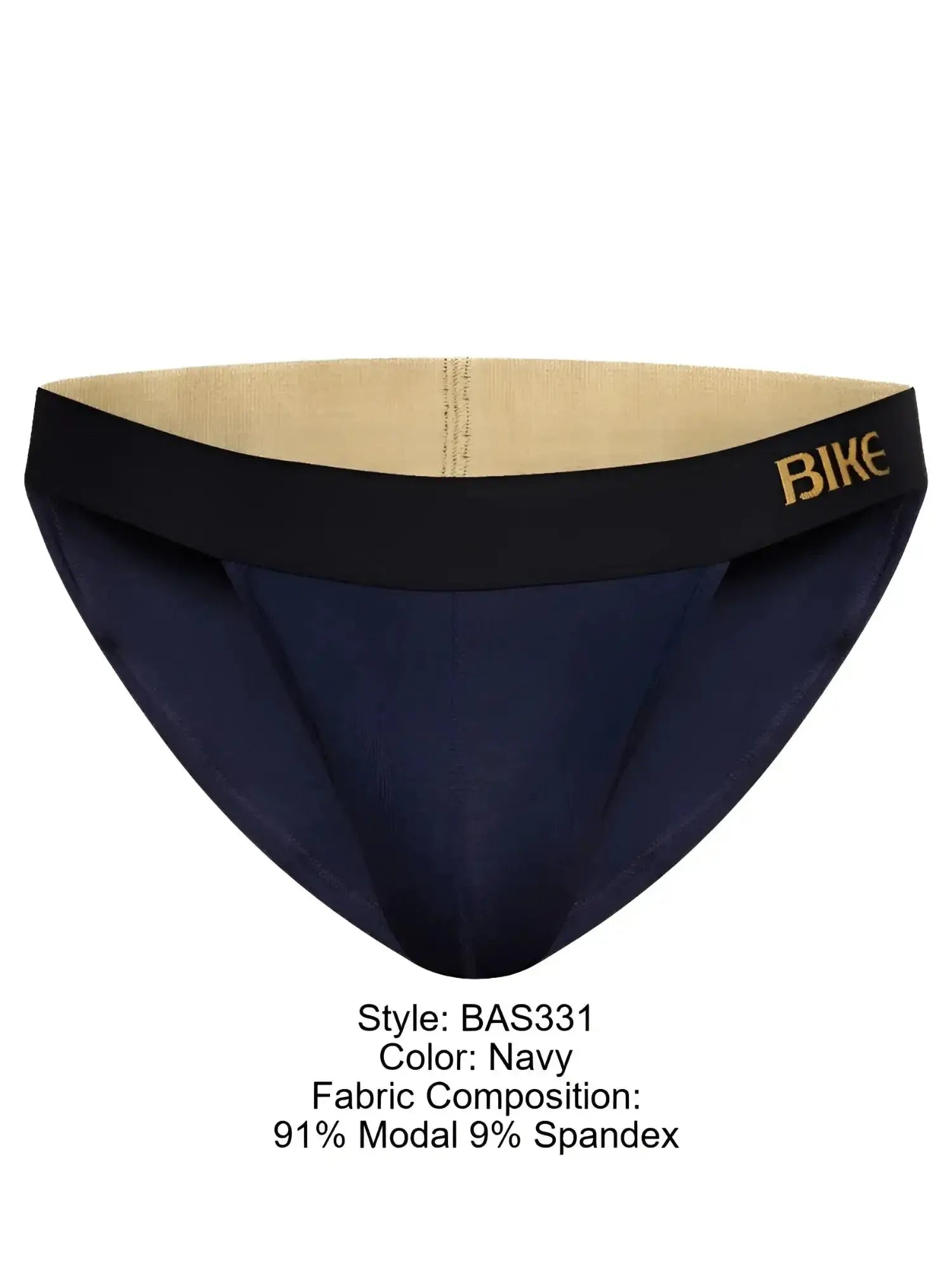 Front view of BIKE Athletic BAS331 Active Jock Brief in Navy.