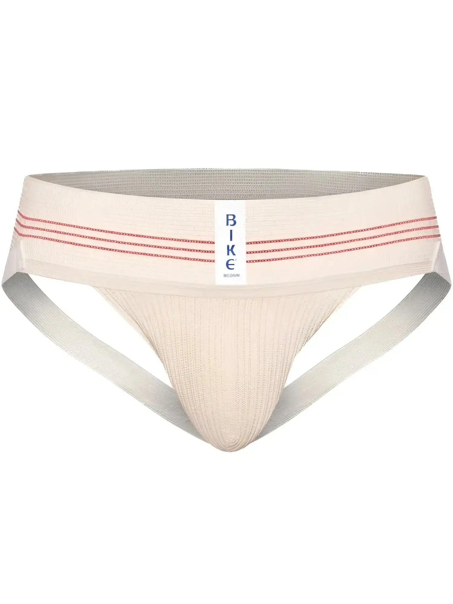 Front view of the BIKE Athletic BAS333 Classic Retro jockstrap in vintage cream.