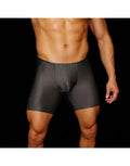 Steel grey compression shorts by Arroyman featuring a snug fit and smooth fabric shown on a model.