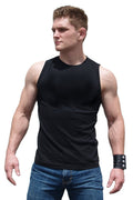 Ajaxx63 Black Sleeveless Athletic Fit Barefront