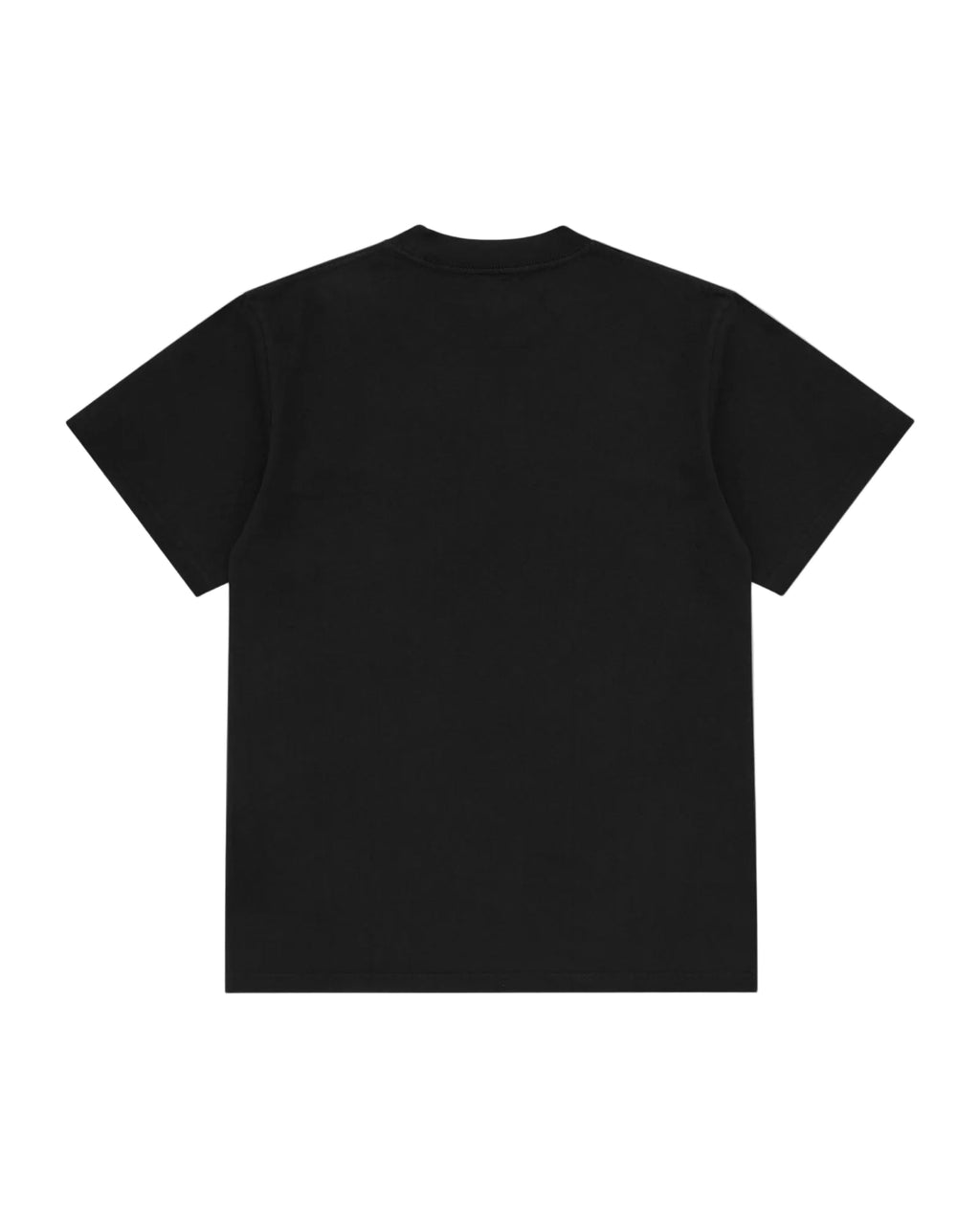 Back view of a plain black Superior Tee short-sleeve crewneck t-shirt.