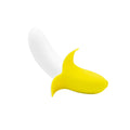 Yellow and white silicone banana-shaped vibrator massager bms banana bliss 13cm slimline for personal use