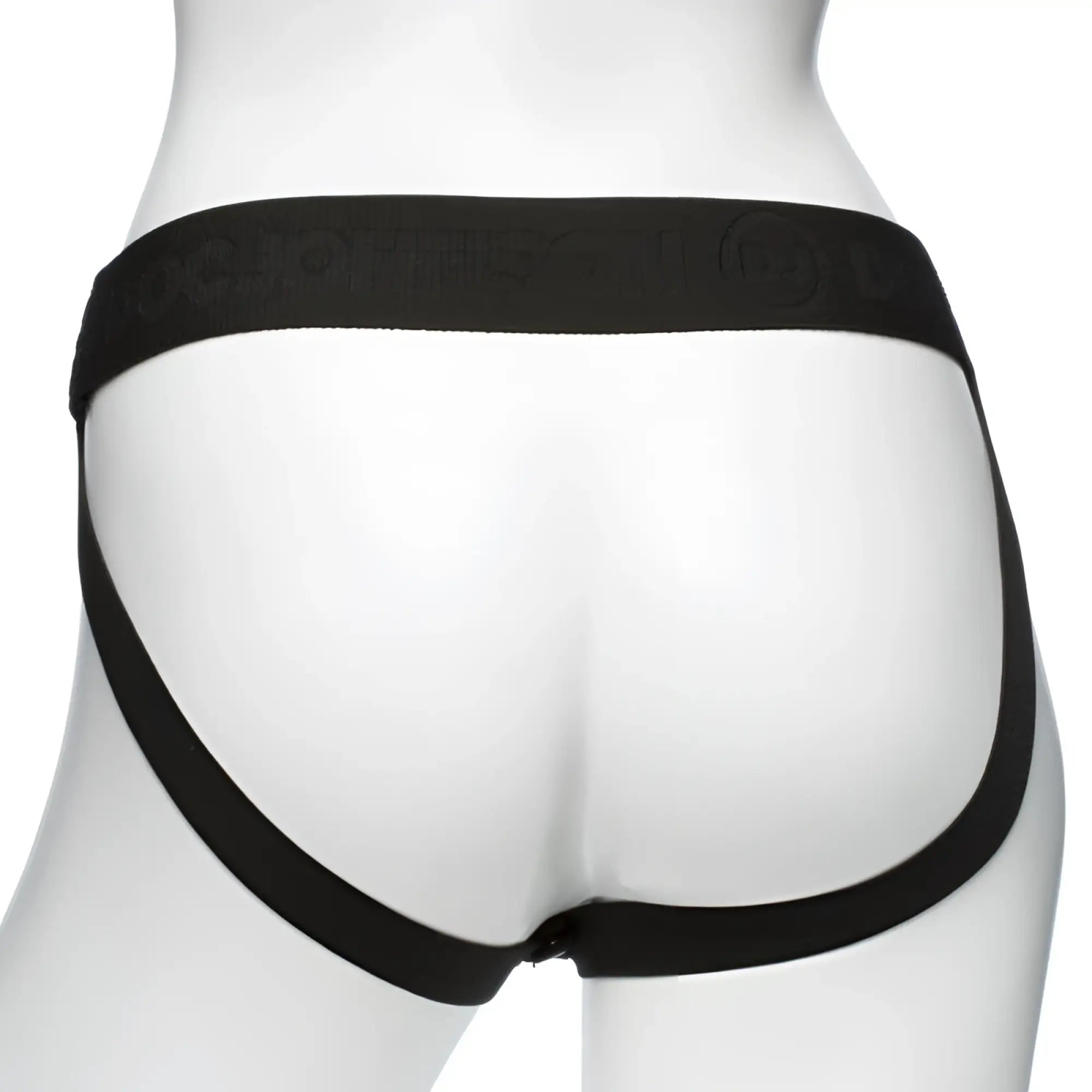 Black elastic waistband briefs with subtle embossed logo for body extension be strong 7.5in slim dong silicone set