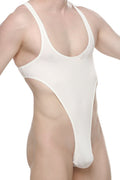 PetitQ Men's Bodythong Carbay Rib White