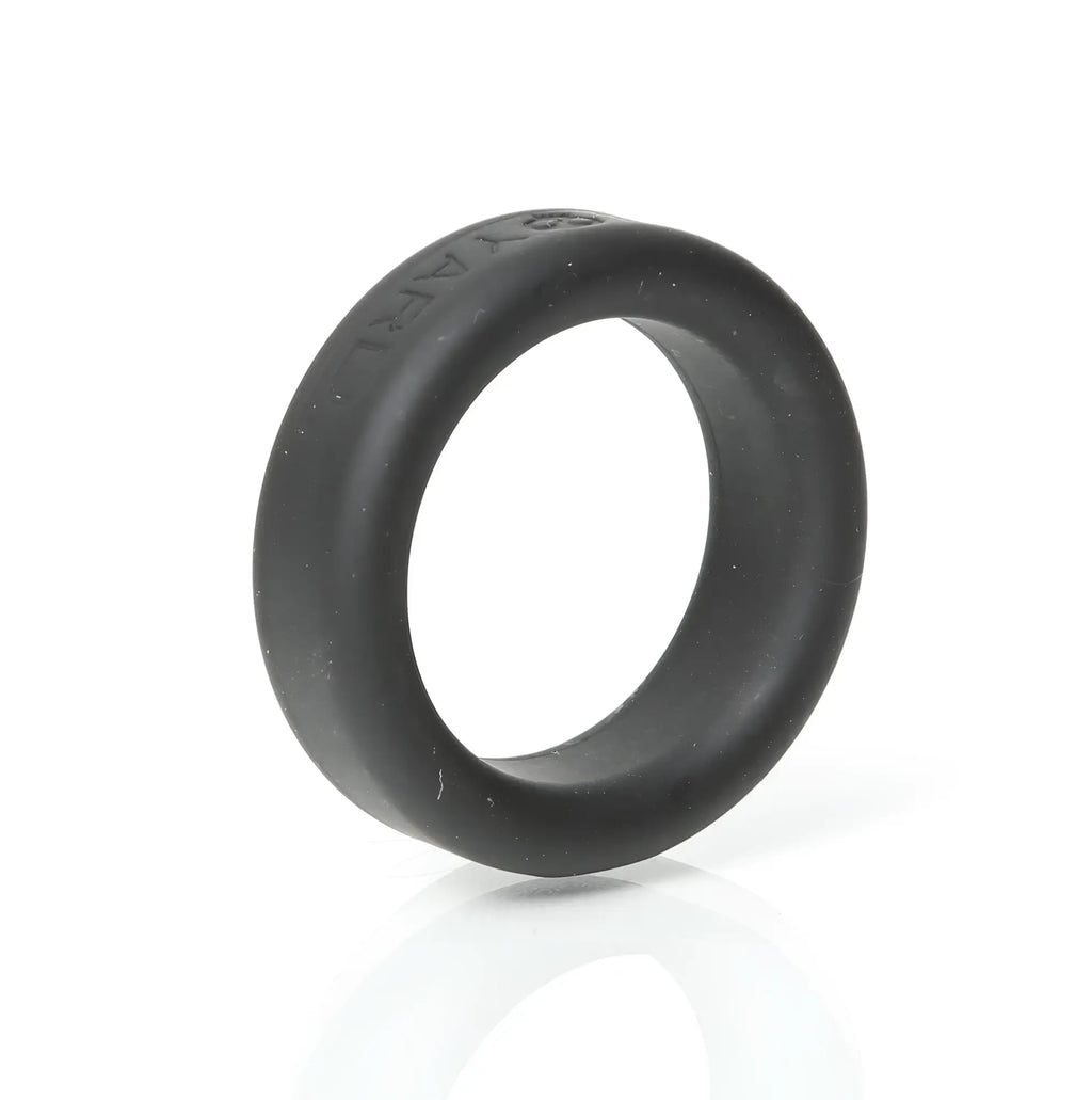 Black boneyard silicone ring 30mm with embossed branding on the outer surface made from durable silicone
