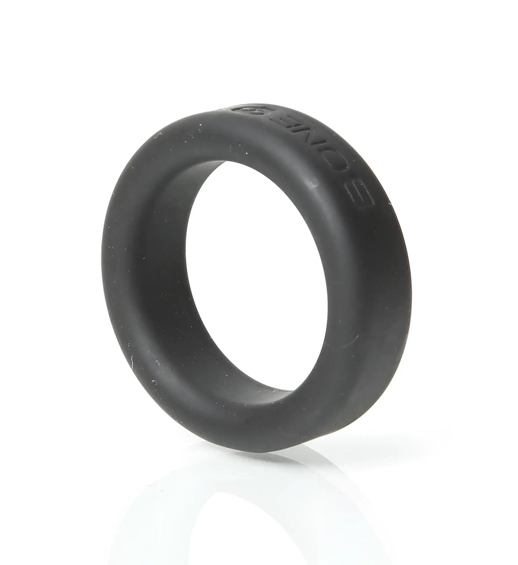 Black silicone ring by boneyard with song embossed on the outer surface 30mm diameter