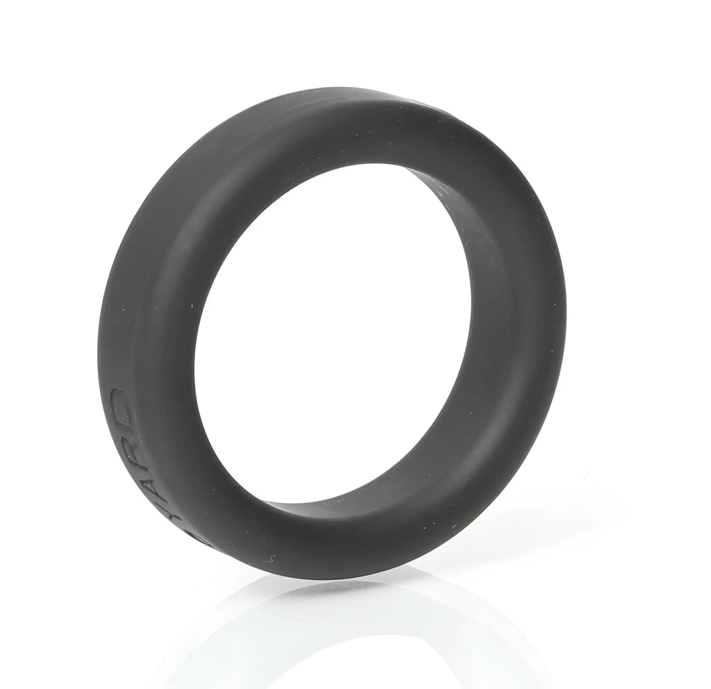 Black boneyard silicone ring 35mm with smooth matte finish and hard embossed on the inner surface