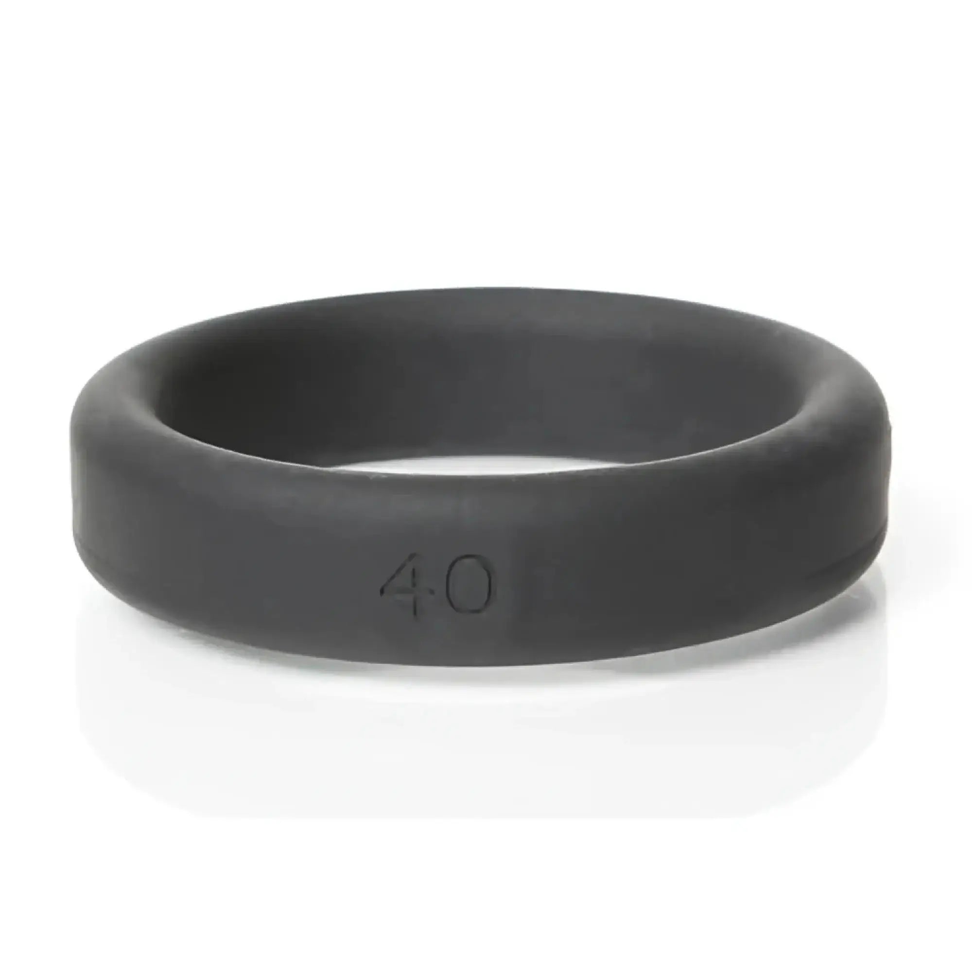 Black boneyard silicone ring 40mm with matte finish and 40 engraved on the inner surface