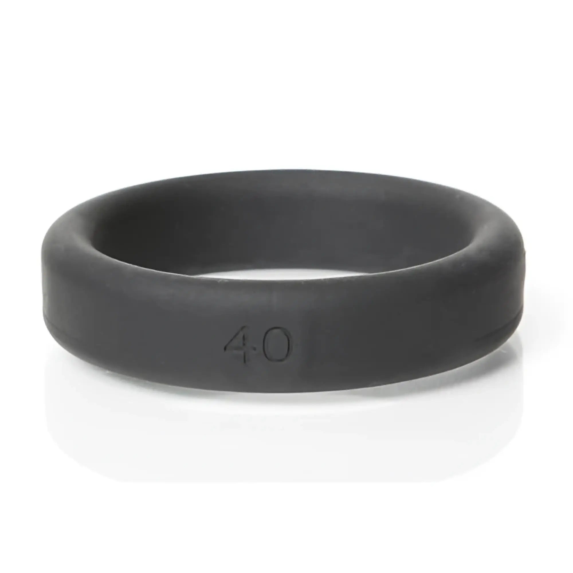 Black boneyard silicone ring 40mm with matte finish and 40 engraved on the inner surface