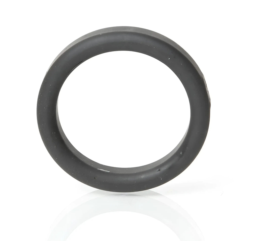 Black boneyard silicone ring 40mm with smooth matte finish and slightly textured outer edge