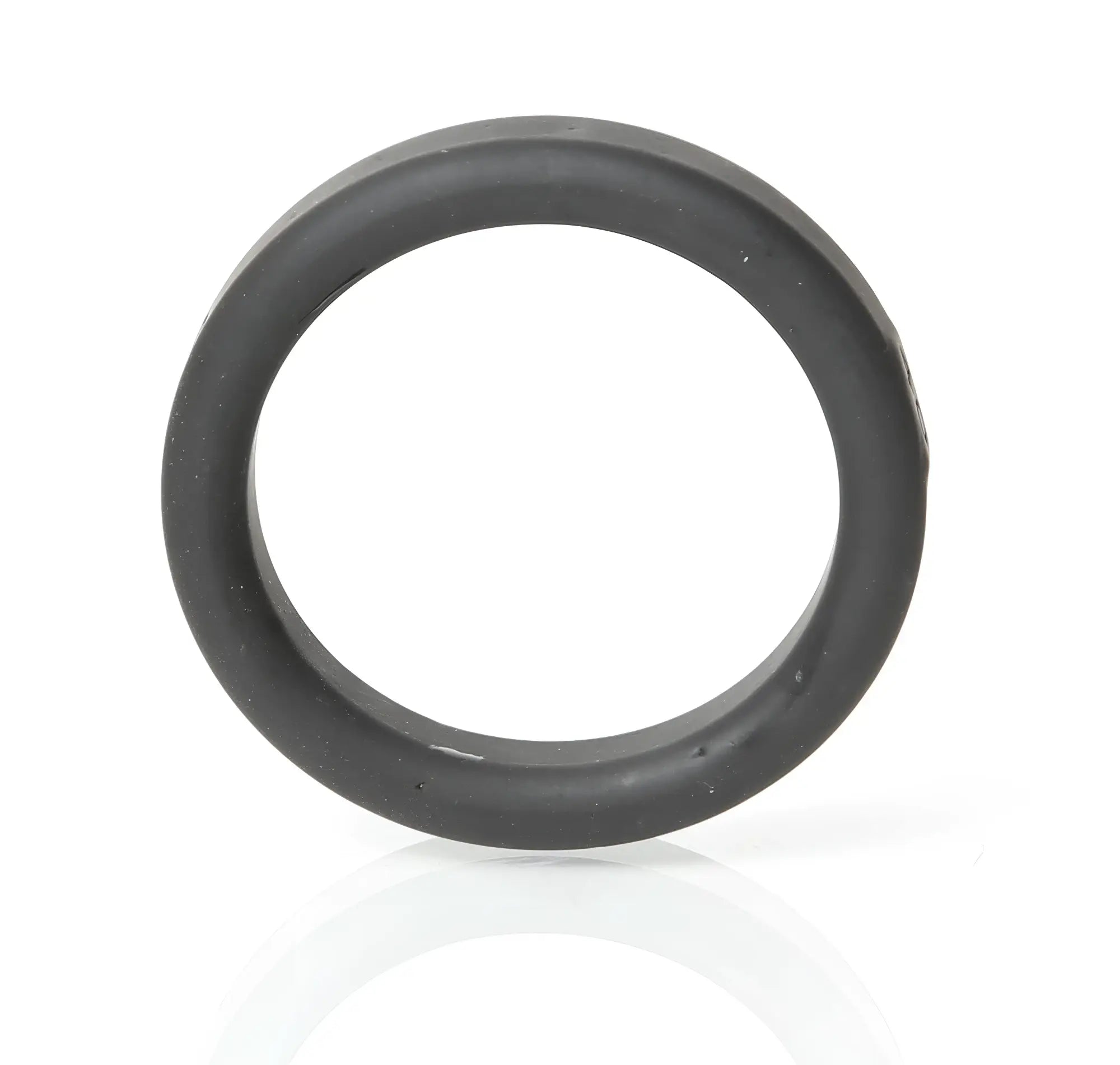 Black boneyard silicone ring 40mm with smooth matte finish and slightly textured outer edge
