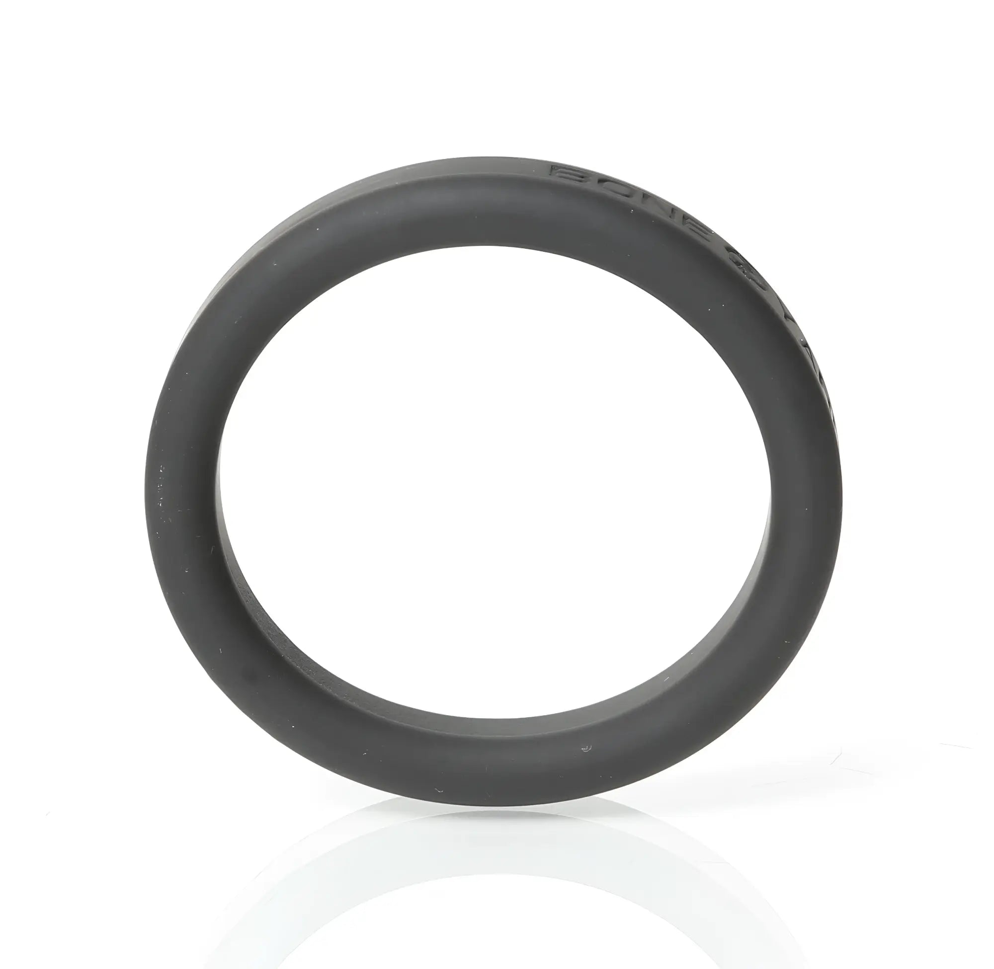 Black boneyard silicone ring 45mm featuring bone engraving on outer surface made from durable silicone