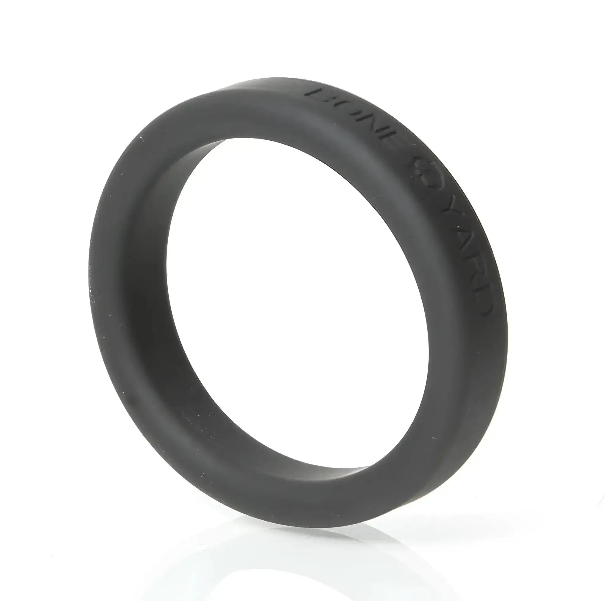 Black boneyard silicone ring 45mm with iron yard embossed on the outer surface made from durable silicone