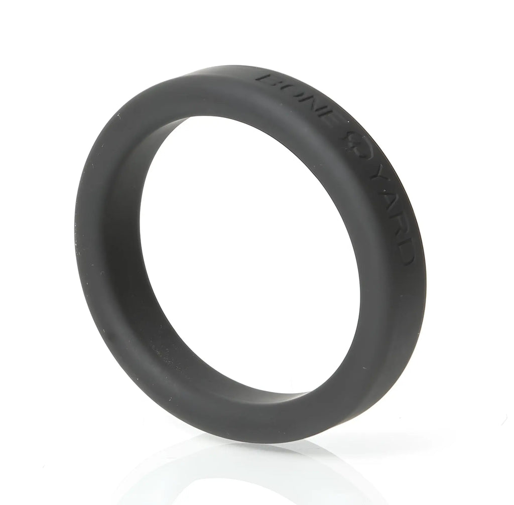 Black boneyard silicone ring 45mm with iron yard embossed on the outer surface made from durable silicone