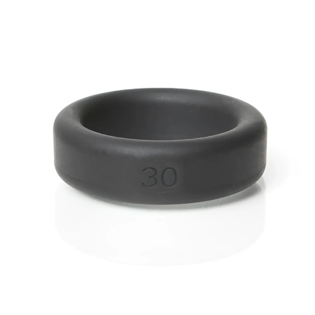 Black boneyard silicone ring with matte finish and 30 engraved on inner surface from 5 pc kit