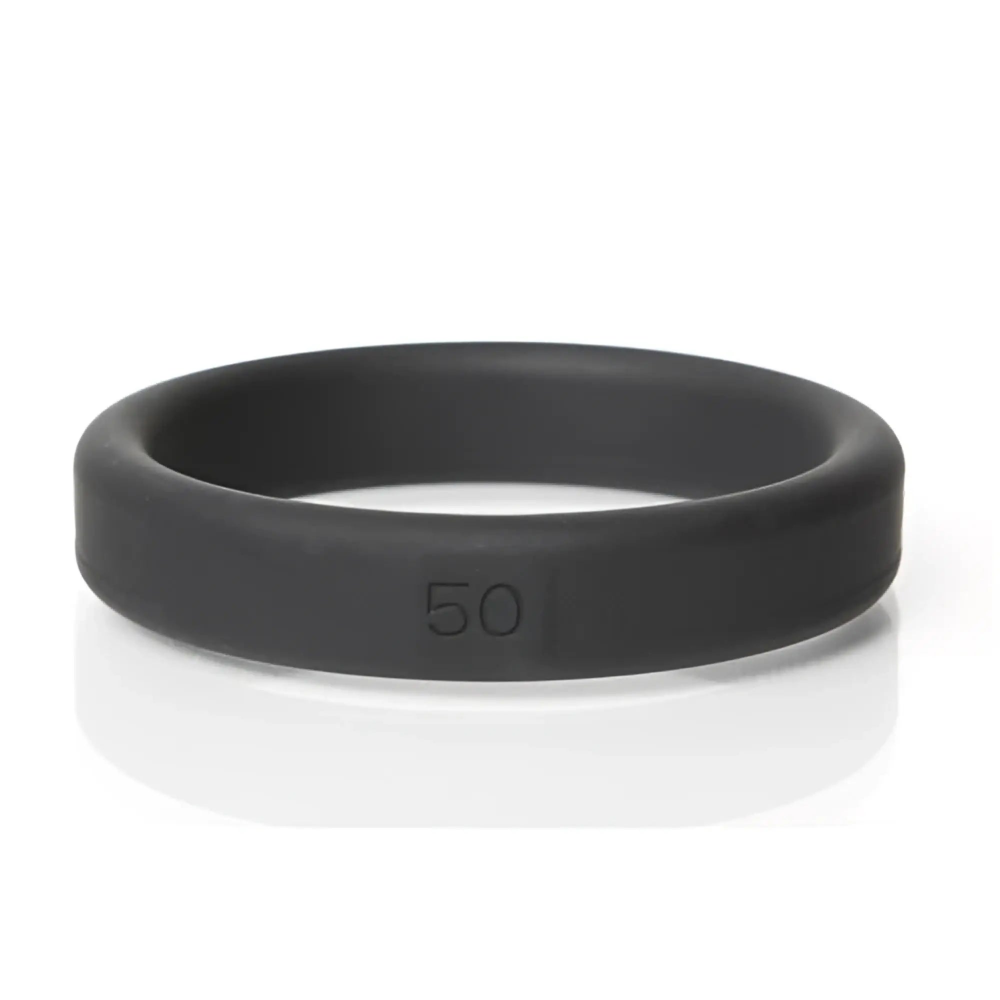 Black silicone ring from boneyard boneyard silicone ring 5 pc kit with number 50 engraved on inner surface