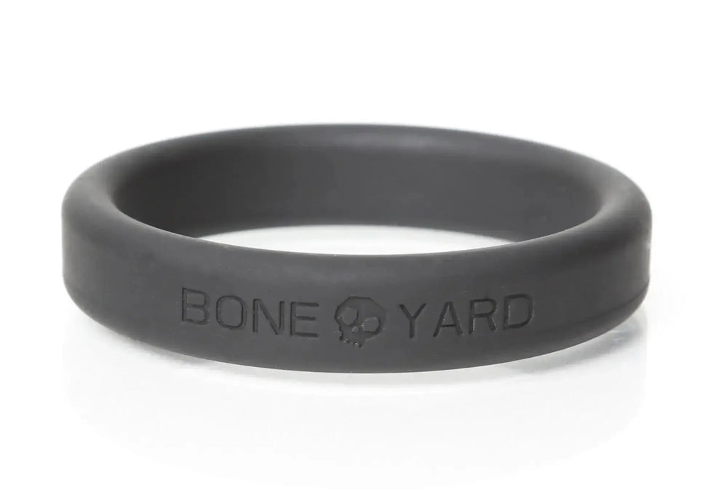Black silicone boneyard Boneyard ring 50mm with bone yard engraving on the side