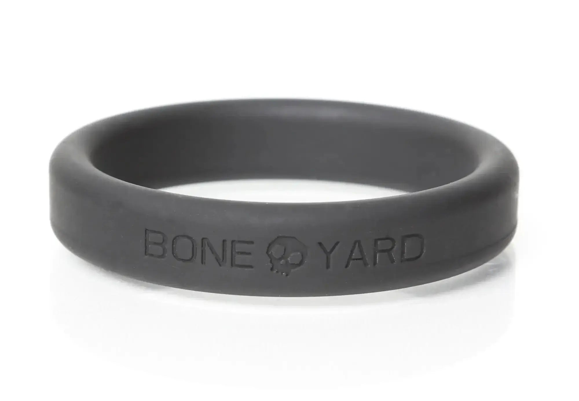 Black silicone boneyard Boneyard ring 50mm with bone yard engraving on the side