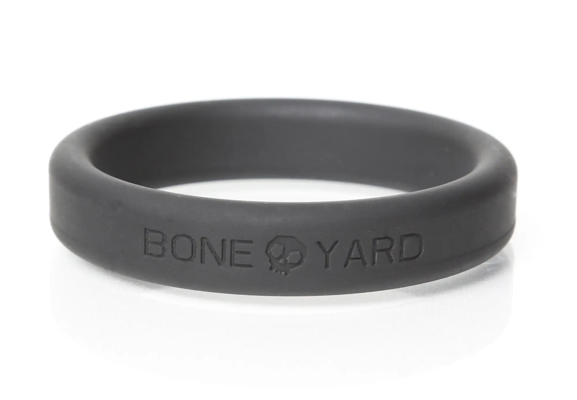 Black silicone boneyard Boneyard ring 50mm with bone yard engraving on the side