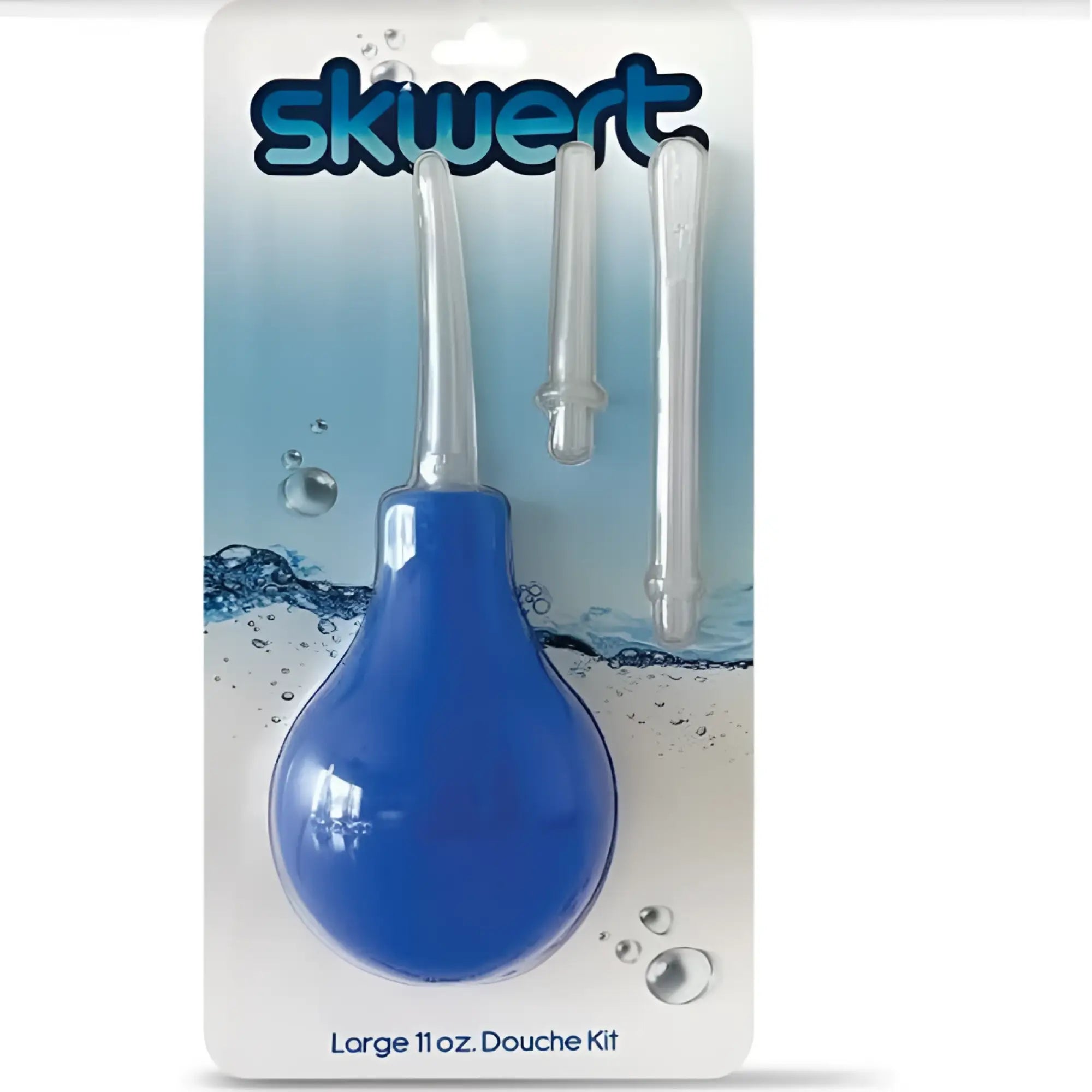 Boneyard Skwert large douche kit with blue plastic and clear glass tubes 12oz 355ml capacity set of four