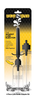 Boneyard Skwert lube injector black plastic tool with sleek cylindrical design and winged emblem at the base