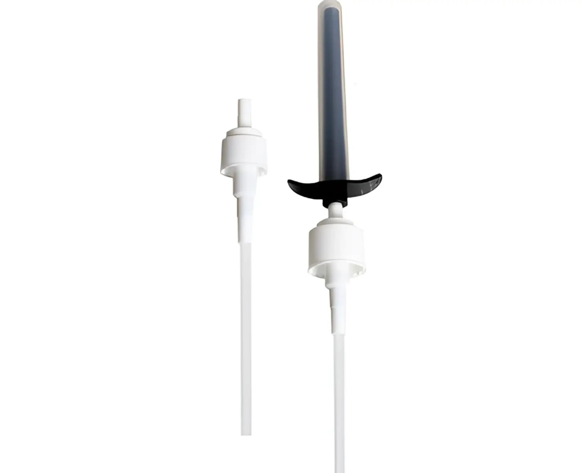 White plastic spray pump with black trigger and clear nozzle for boneyard skwert lube injector product