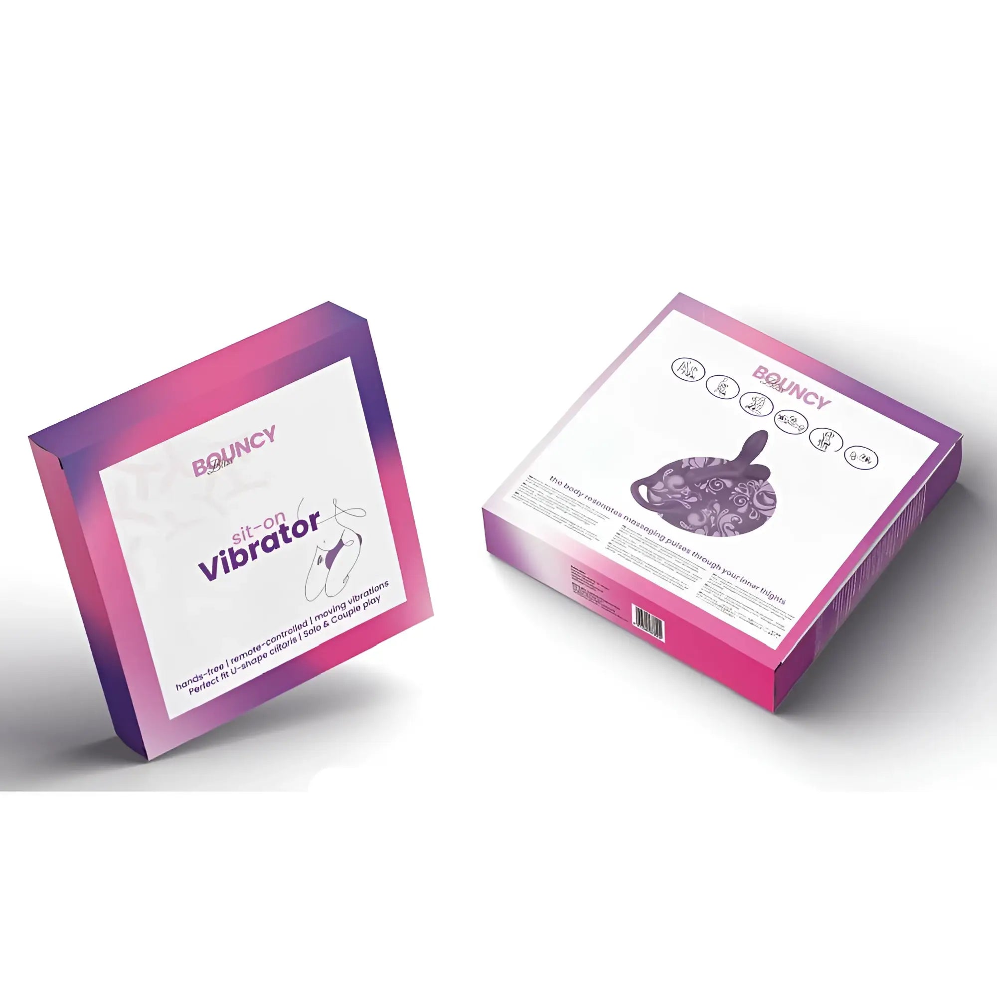 Pink and purple gradient inflatable sits-on vibrator from bouncy bliss classic collection for bouncy pleasure