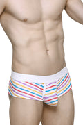 PetitQ Men's Boxer Brief Chill Candy Stripes Short Leg