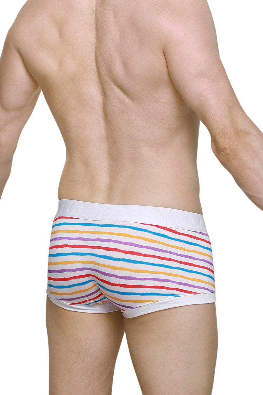 PetitQ Men's Boxer Brief Chill Candy Stripes Full Coverage
