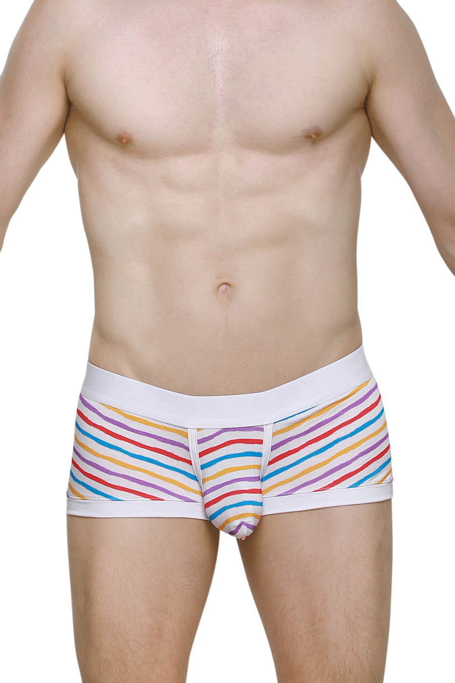 PetitQ Men's Boxer Brief Chill Candy Stripes Full Coverage